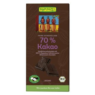 Edelbitter Schokolade 70%  80g RAP