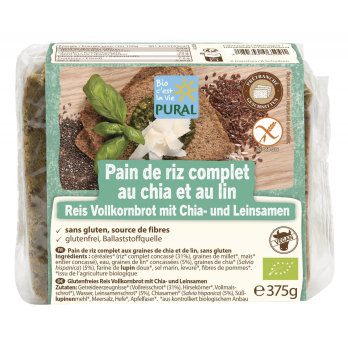 Reisbrot mit Chia und Leinsamen glutenf 375g PRL