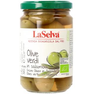 Oliven Grüne mit Stein Salzlake 310g SEL