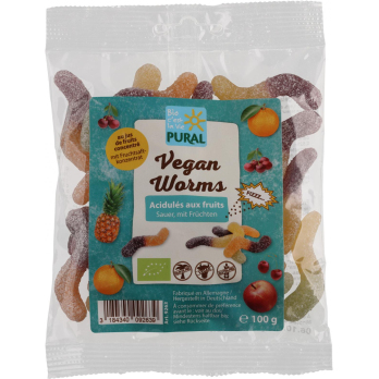 Veggie Sour Worms 100g PRL